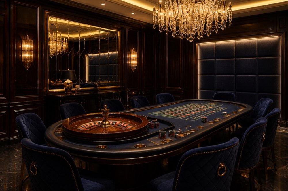 Prywatny salon VIP z stołem do ruletki